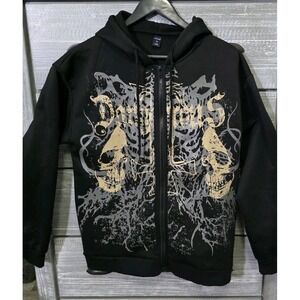 Romwe Gothic Design Hooded Jacket Black Adult Medium